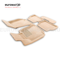 Текстильные 3D коврики Euromat3D Business в салон для Mercedes C-Class (W205) (2015-) № EMC3D-003514T Бежевые