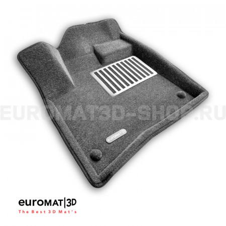 Текстильные 3D коврики Euromat3D Lux в салон для Audi Q7 (2005-2014) № EM3D-001105G Серые