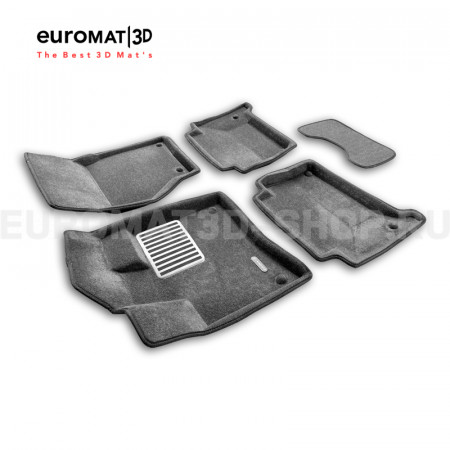 Текстильные 3D коврики Euromat3D Lux в салон для Audi Q7 (2005-2014) № EM3D-001105G Серые