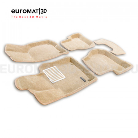 Текстильные 3D коврики Euromat3D Lux в салон для Volkswagen Golf Plus (2004-2014) № EM3D-004502T Бежевые