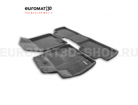 Текстильные 3D коврики Euromat3D Business в салон для Gac GS8 (2016-2022) № EMC3D-001432G Серые