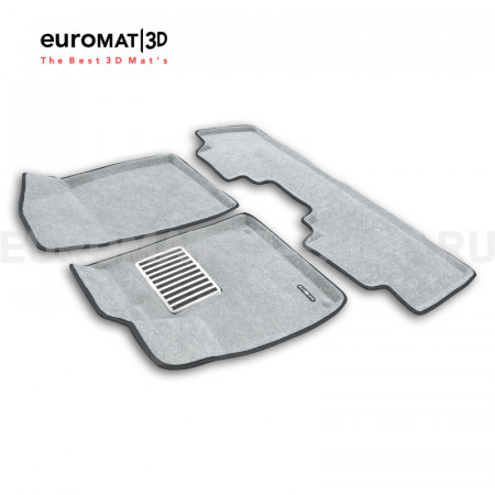 Текстильные 3D коврики Euromat3D Lux в салон для Gac GS8 (2023-) № EM3D-001433S Светло-серые