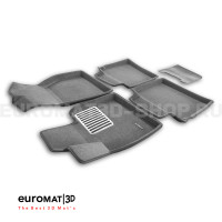 Текстильные 3D коврики Euromat3D Lux в салон для Hongqi HS5 (2019-) № EM3D-001480G Серые
