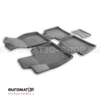 Текстильные 3D коврики Euromat3D Business в салон для Hongqi HS5 (2019-) № EMC3D-001480G Серые
