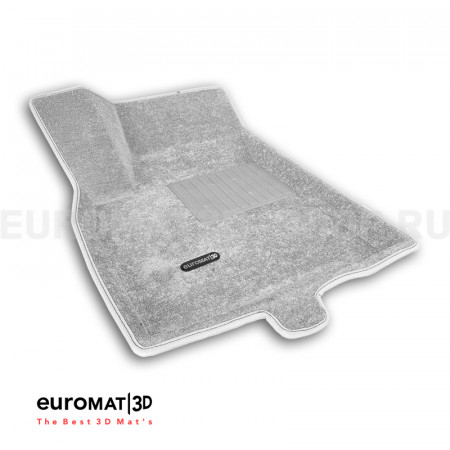 Текстильные 3D коврики Euromat3D Business в салон для Cadillac XT5 (2017-) № EMC3D-001307S Светло-серые